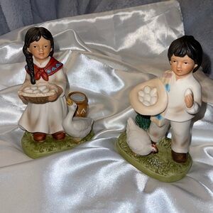 Home Interiors Vintage Collectible Native American Children Figurines 1409